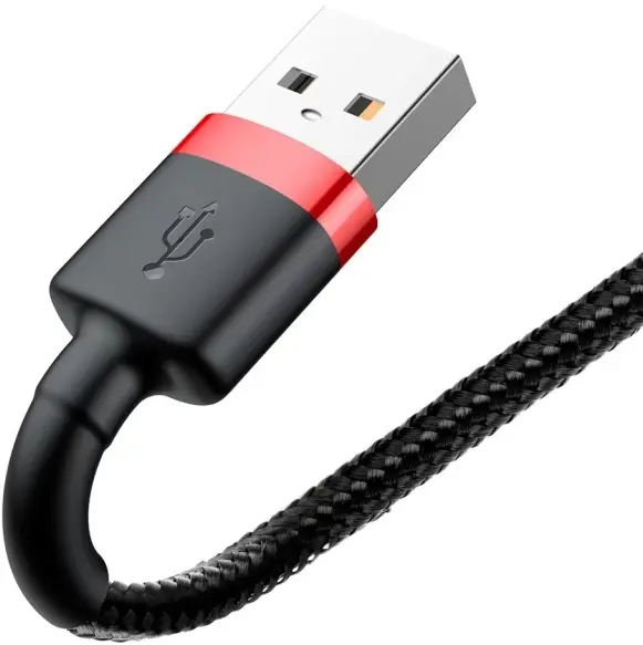 Кабель Baseus Cafule USB-A - Lightning 12w 2.4a 1м cable Black/Red (CALKLF-B19) - фото 5