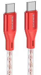 Кабель Borofone BX96 Ice Crystal Silicone USB Type-C - Type-C 60w 3a 1м PD cable Red - фото Кабель Borofone BX96 Ice Crystal Silicone USB Type-C - Type-C 60w 3a 1м PD cable Red