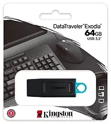 Флешка Kingston DataTraveler Exodia 64GB USB 3.2 Gen 1 (DTX/64GB) Black/Teal - миниатюра 6