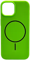 Чехол Silicone Case Full Fine Ring MagSafe для Apple iPhone 15 Shiny Green - фото Чехол Silicone Case Full Fine Ring MagSafe для Apple iPhone 15 Shiny Green