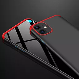 Чохол LikGus GKK 360 градусів (opp) для Apple iPhone 12 (6.1") Чорний / Червоний - мініатюра 3