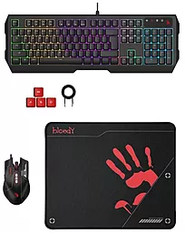 Комплект (клавиатура+мышка) A4Tech B1700 Bloody Black - фото Комплект (клавиатура+мышка) A4Tech B1700 Bloody Black