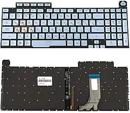 Клавиатура для ноутбука Asus G731GD, G731GT, G731GU с подсветкой клавиш RGB 1 без рамки Original Silver
