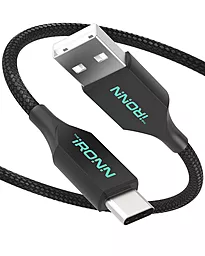 Кабель USB iRONN Nylon USB Type-C Cable 18W 1.8m Black (X002VZ9ZK9)