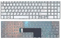 Клавіатура для ноутбуку Sony SF510 з підсвіткою Light без рамки срібляста