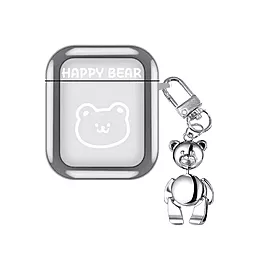 Чохол NICHOSI для AirPods 1/2 Shine Print with keychain — Happy Bear