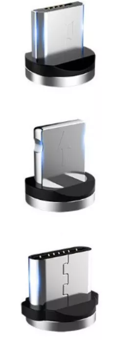 Магнітний кабель для зарядки XO NB128 Magnetic 3-in-1 USB-A to Type-C/Lightning/micro USB 12w 2.4a 1м сable red - фото 2