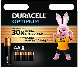 Батарейки Duracell AA (LR06) Optimum 8шт (5014726 / 5015601)