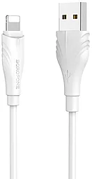 Кабель Borofone BX18 USB-A - Lightning 10w 2a 1м cable White - фото Кабель Borofone BX18 USB-A - Lightning 10w 2a 1м cable White