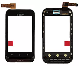 Сенсор (тачскрин) Sony Xperia Tipo ST21i, ST21i2 with frame (original) Black - фото Сенсор (тачскрин) Sony Xperia Tipo ST21i, ST21i2 with frame (original) Black