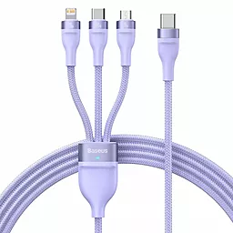 USB PD Кабель Baseus Flash II 20V 5A 1.5M 3-in-1 USB Type-C to Type-C/Lightning/micro USB cable violet (CASS030205)