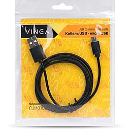 USB Кабель Vinga Rainbow M micro USB Cable Black (CUM0100BK)