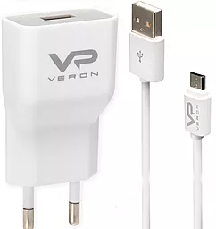 Мережевий зарядний пристрій зі швидкою зарядкою Veron AD-19M 2a home charger + micro USB cable white - фото Мережевий зарядний пристрій зі швидкою зарядкою Veron AD-19M 2a home charger + micro USB cable white