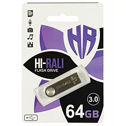 Флешка Hi-Rali Shuttle Series 64GB USB 3.0 (HI-64GB3SHSL) Silver - фото Флешка Hi-Rali Shuttle Series 64GB USB 3.0 (HI-64GB3SHSL) Silver