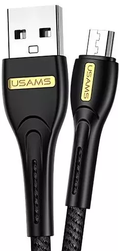Кабель Usams U40 USB-A - micro USB 12w 2.4a 1м cable Black (US-SJ389) - фото 1