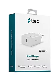 Мережевий зарядний пристрій з швидкою зарядкою Ttec SmartCharger 18w PD USB-C white (2SCS22B) - мініатюра 3