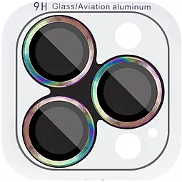 Защитное стекло Epik Metal Classic на камеру для Apple iPhone 16 Pro, iPhone 16 Pro Max Rainbow - фото Защитное стекло Epik Metal Classic на камеру для Apple iPhone 16 Pro, iPhone 16 Pro Max Rainbow
