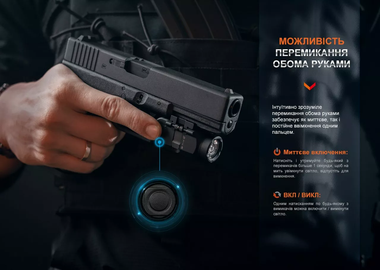 Фонарь к пистолету Fenix GL06-365 (1x16340, 1xCR123A) - фото 10