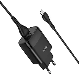 Мережевий зарядний пристрій з швидкою зарядкою Hoco C72Q Glorious 18w USB-A + micro USB сable black - мініатюра 2
