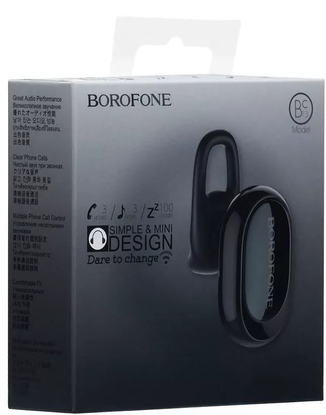 Блютуз гарнитура Borofone BC13 Black - фото 5