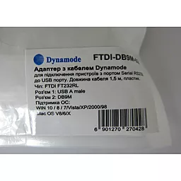 Шлейф (Кабель) Dynamode USB to COM 1.5m (FTDI-DB9M-02) - мініатюра 4