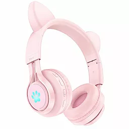 Наушники Hoco W39 Cat Ear Cute Kids Wireless Pink - миниатюра 2