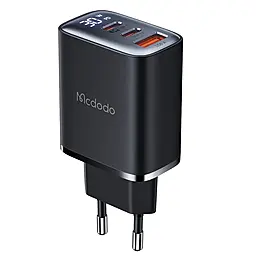 Сетевое зарядное устройство McDodo Digital Display 30w PD 2xUSB-C/USB-A fast charger black (CH-2180) - фото Сетевое зарядное устройство McDodo Digital Display 30w PD 2xUSB-C/USB-A fast charger black (CH-2180)