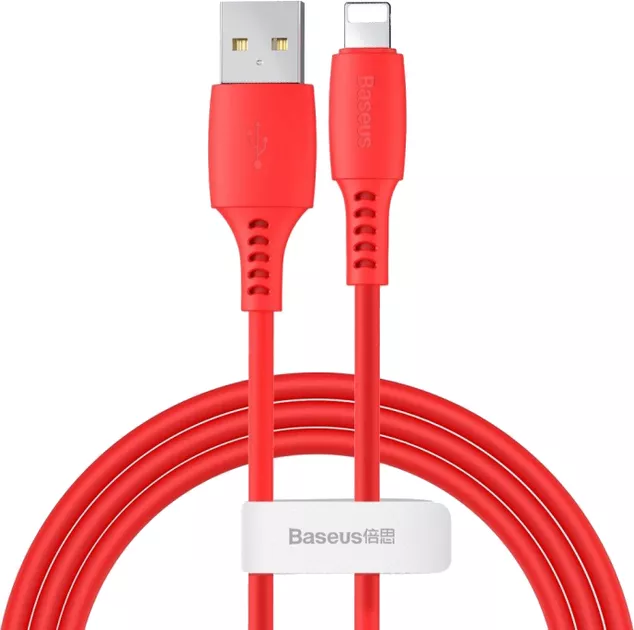 Кабель Baseus Colourful USB-A - Lightning 12w 2.4a 1.2м cable Red (CALDC-09) - фото 1