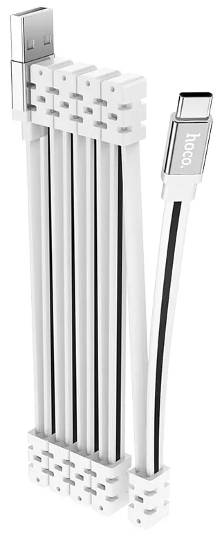 Кабель USB Hoco 103 Magnetic Absorption 15w 3a USB Type-C cable white - фото 1