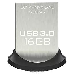 Флешка SanDisk 16GB Ultra Fit USB 3.0 (SDCZ43-016G-GAM46) Black/Gray - фото Флешка SanDisk 16GB Ultra Fit USB 3.0 (SDCZ43-016G-GAM46) Black/Gray