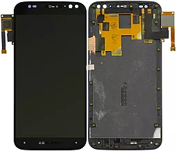 Дисплей Motorola Moto X Style (XT1570, XT1572, XT1575) с тачскрином и рамкой, оригинал, Black