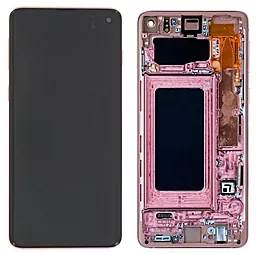 Дисплей Samsung Galaxy S10 G973 с тачскрином и рамкой, (TFT, без функции отпечатка пальца), Flamingo Pink