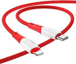 Кабель Hoco X70 Ferry USB Type-C - Lightning 20w 3a 1м PD сable Red - миниатюра 3 Кабель Hoco X70 Ferry USB Type-C - Lightning 20w 3a 1м PD сable Red - миниатюра 3