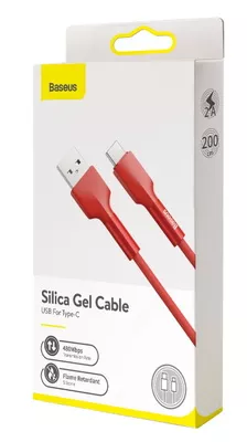 Кабель Baseus Silica USB-A - Type-C 12w 2.4a 2м cable Red (CATGJ-A09) - фото 4