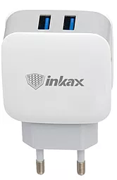 Сетевое зарядное устройство Inkax 2 USB 2.1A White (CD-35)