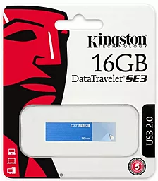 Флешка Kingston 16GB DTSE3 USB 2.0 (KC-U6816-4C1B) Metalic Blue - мініатюра 3