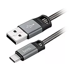 Кабель USB Hoco U27 Golden Shield USB Type-C  Metal Gray - миниатюра 2