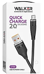 Кабель Walker C735 USB-A - micro USB 20w 3a 1м cable Gray - мініатюра 4 Кабель Walker C735 USB-A - micro USB 20w 3a 1м cable Gray - мініатюра 4