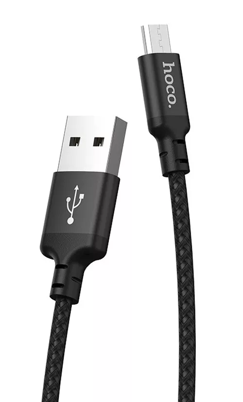 Кабель Hoco X14 Times Speed USB-A - micro USB 12w 2.4a 1м cable Black - фото 2