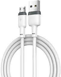 Кабель XO NB208 Liquid Silicone USB-A - micro USB 12w 2.4a 1м cable White - фото Кабель XO NB208 Liquid Silicone USB-A - micro USB 12w 2.4a 1м cable White