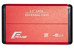 Карман для HDD Frime SATA 2.5", USB 2.0, Metal, Red (FHE23.25U20)