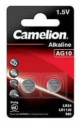 Батарейки Camelion AG10 (LR54) Alkaline 2шт. - фото Батарейки Camelion AG10 (LR54) Alkaline 2шт.