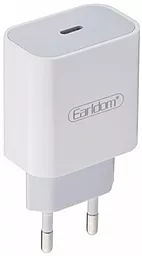 Сетевое зарядное устройство Earldom ES-EU4 20w PD USB-C fast charger white - фото Сетевое зарядное устройство Earldom ES-EU4 20w PD USB-C fast charger white