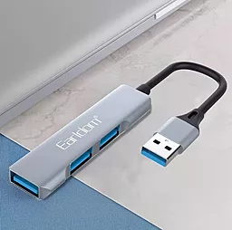 USB хаб Earldom ET-HUB09 3-in-1 USB-A 3.0 to 3xUSB-A 3.0 Silver - миниатюра 3