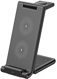 Беспроводная док-станция Walker WH-53 18W 3-in-1 wireless charger black - фото Беспроводная док-станция Walker WH-53 18W 3-in-1 wireless charger black