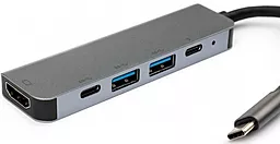 Мультипортовый USB Type-C хаб Vinga USB-C -> HDMI + 2xUSB 3.0 + 2xPD (VCPHTC5AL) - миниатюра 2