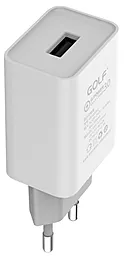 Мережевий зарядний пристрій з швидкою зарядкою GOLF GF-U206Q QUICK CHARGE 3.0 White