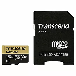 Карта памяти Transcend microSDXC 128GB Ultimate Class 10 UHS-I U3 V30 + SD-адаптер (TS128GUSDU3M)