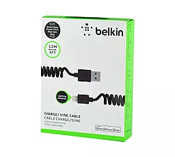 Кабель USB Belkin iPhone USB кабель витой Lightning 1.2M Black - миниатюра 2