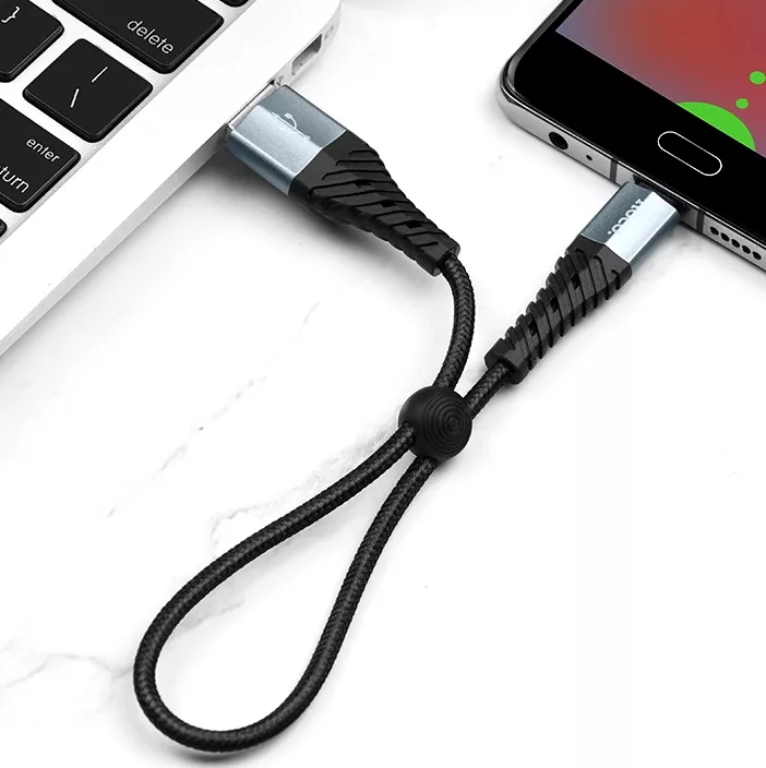 Кабель Hoco X38 Cool USB-A - Lightning 12w 2.4a 0.25м cable Black - фото 5